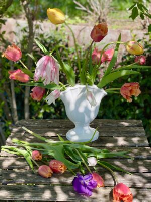 vaso tulipaniera ceramica bianca